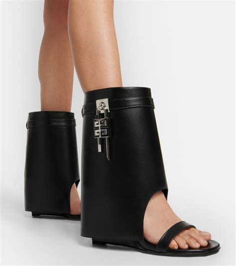 givenchy leather shark lock sandals|Shark Lock sandals in leather .